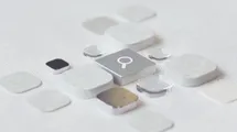 An abstract squared 3d buttons on a white surface